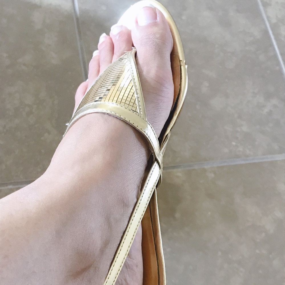 Nine West gold sandals